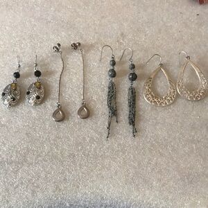 Elegant Silver and Black Earring Lot 4